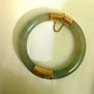 Antique Jade gold bangle bracelet.